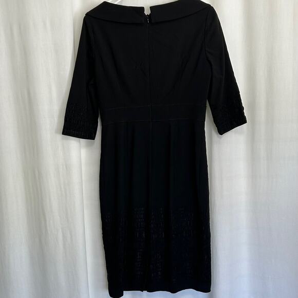 Kay Unger New York Black Sheath Cocktail Party Dress Size 8 - Picture 7 of 13